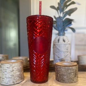Starbucks 2021 holiday red jeweled cold tumbler